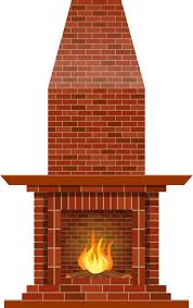 Vintage Brick Fireplace Clipart Design