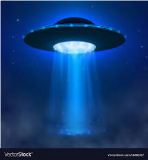 ufo alien spacecraft with light beam