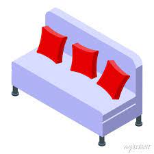 Restaurant Soft Sofa Icon Isometric Of