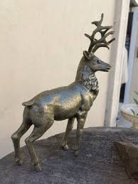 Sculpture Of Deer 1940s 1950s Brass