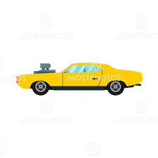 Race Car Side View Yellow V By