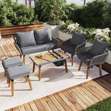 Rope Boho Patio Furniture Set