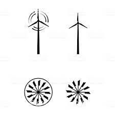 A Set Of Windmill Icons Wind Logo