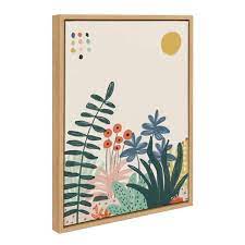 Kate And Laurel Sylvie Zen Garden 2 Framed Canvas Wall Art By Kelly Knaga 18x24 Natural Colorful Fl Art For Wall