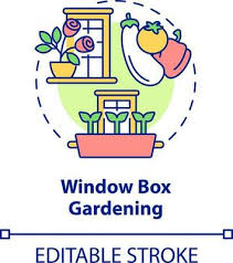 Window Box Gardening Concept Icon