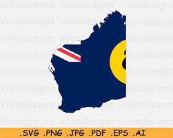 Western Australia Flag Map Svg Wa