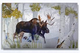Moose Wall Art Prints On Metal Gift For
