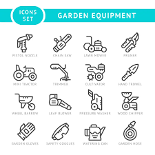 Set Line Icons Of Garden Equipment