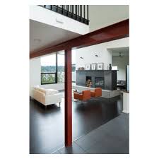 exposed steel column and beam in living