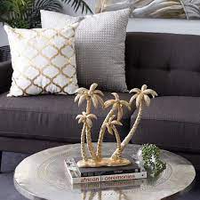 Gold Polyresin Palm Tree Sculpture