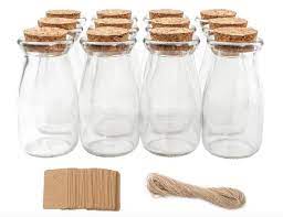 Milk Glass Bottles Cork Lids