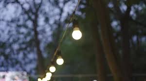 Outdoor Night Camp Lights Hanging On A