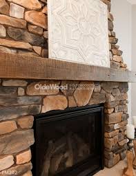rough sawn fireplace manels made with