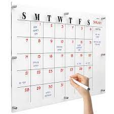 Excello Global S Ultra Clear Acrylic Dry Erase Memo Writing Board And Wall Calendar Family Planner 30 X 20