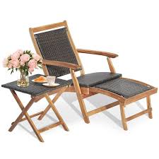 Costway 2 Piece Patio Rattan Folding