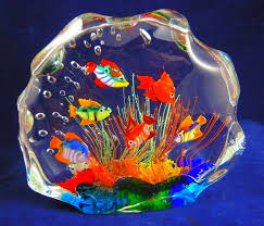 Murano Glass 6 Fish Aquarium