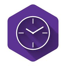 White Clock Icon Isolated With Long