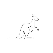Kangaroo Outline Vector Art Icons And