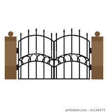 Iron Fence Door And Metal Cartoon