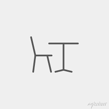 Table With Chair Icon Isolated On