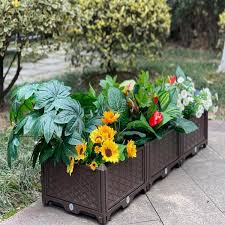 Brown Rectangular Raised Garden Bed Kit