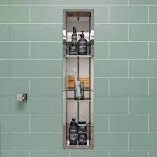 Alfi Brand Abn0836 8 X 36 Vertical Triple Shelf Bath Shower Niche Polished Stainless Steel