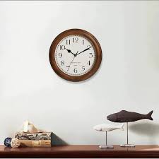 11 In Brown Round Wall Clock Battery