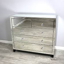 Classic Mirror 5 Drawer Mirrored Glass