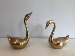 Small Brass Ducks Set Of 2 For At