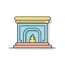 Fireplace Line Icon Vector Fireplace