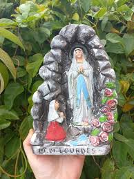 Our Lady Of Lourdes Chalkware Statue