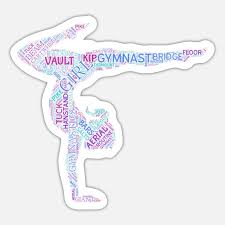 Gymnastics Word Art Sticker Spreadshirt