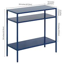 Mykonos Blue Rectangle Metal Side Table