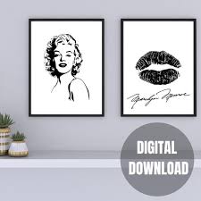 Marilyn Monroe Line Art Set Famous