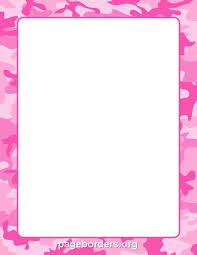 Pink Camouflage Border Clip Art Page