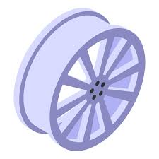 Aluminium Auto Wheel Icon Isometric