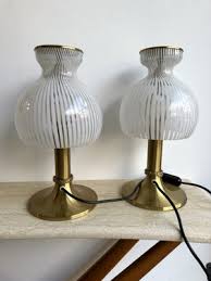 Murano Glass Mushroom Table Lamps
