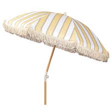 Willow Stripe Fringed Outdoor Umbrella