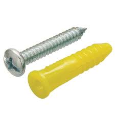 Yellow Ribbed Plastic Anchor