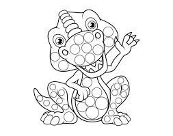 20 Dinosaur Dot Painting Coloring Pages