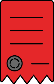 Payment Receipt Icon In Red And Black