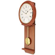 Bedford Clock Collection Olivia 24 5 In Cherry Wood Chiming Pendulum Wall Clock