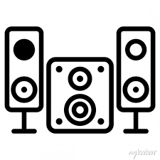 Icon Of Sound System In Line Design