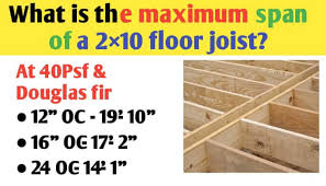 maximum span of a 2 10 floor joist