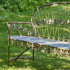 Iron Garden Bench With Curved Back