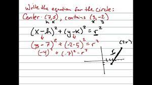 Equation For Circle With Center