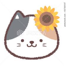 Icon Sunflower Calico Cat Stock