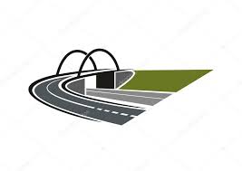 Road Icon With Arch Bridge Stock Vector