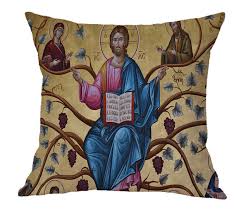 18 Orthodox Church Icon Cotton Pillow