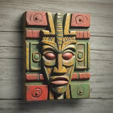 African Totem Wood Art Ornate Ornament